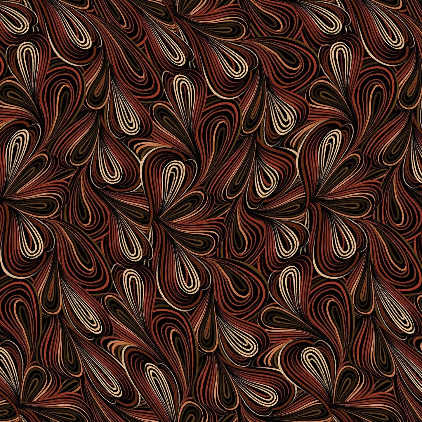 Brown Color Flow Cotton Wideback Fabric Per Yard - Prismatic Fiber Arts