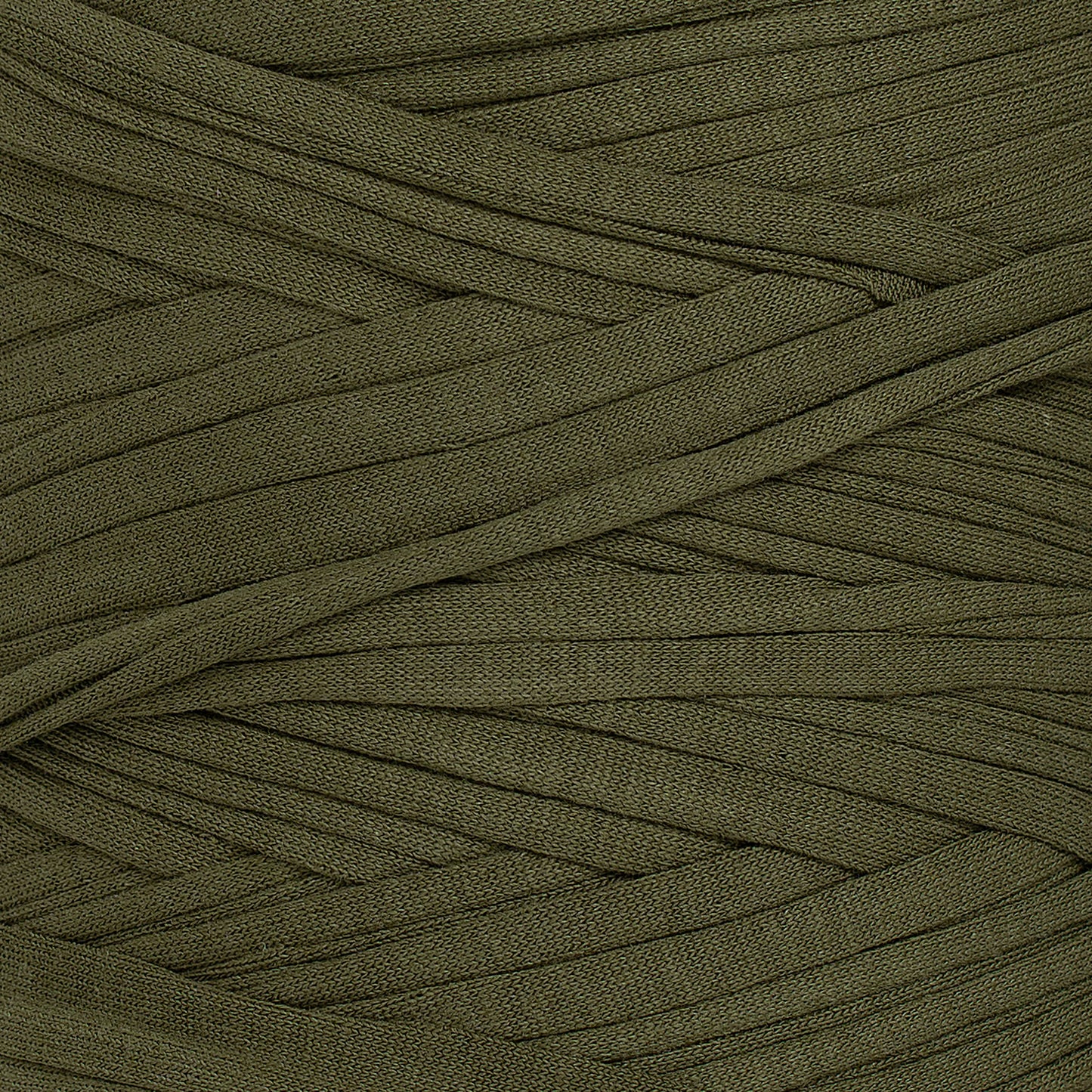 Recycled T-Shirt Fabric Yarn - Moss Green Color - Prismatic Fiber Arts