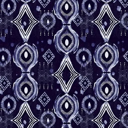 Mirrors Indigo Affinity Cotton 44"/45" Fabric Per Yard - Prismatic Fiber Arts