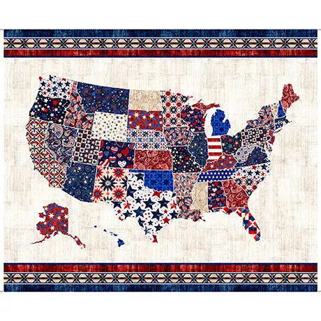 Multi Color United States Map Tapestry Panel - Prismatic Fiber Arts