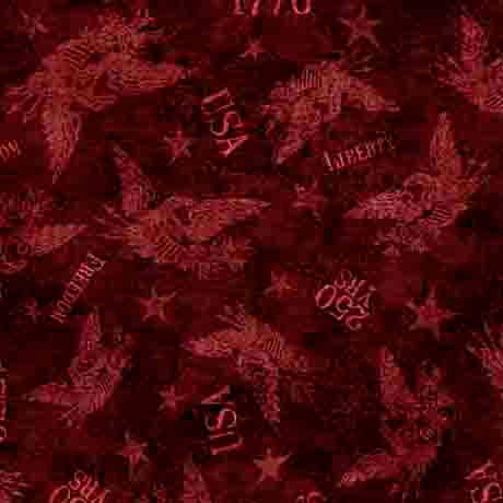 Garnet Tonal American Eagle 1776 Cotton 44"/45" Fabric Per Yard - Prismatic Fiber Arts