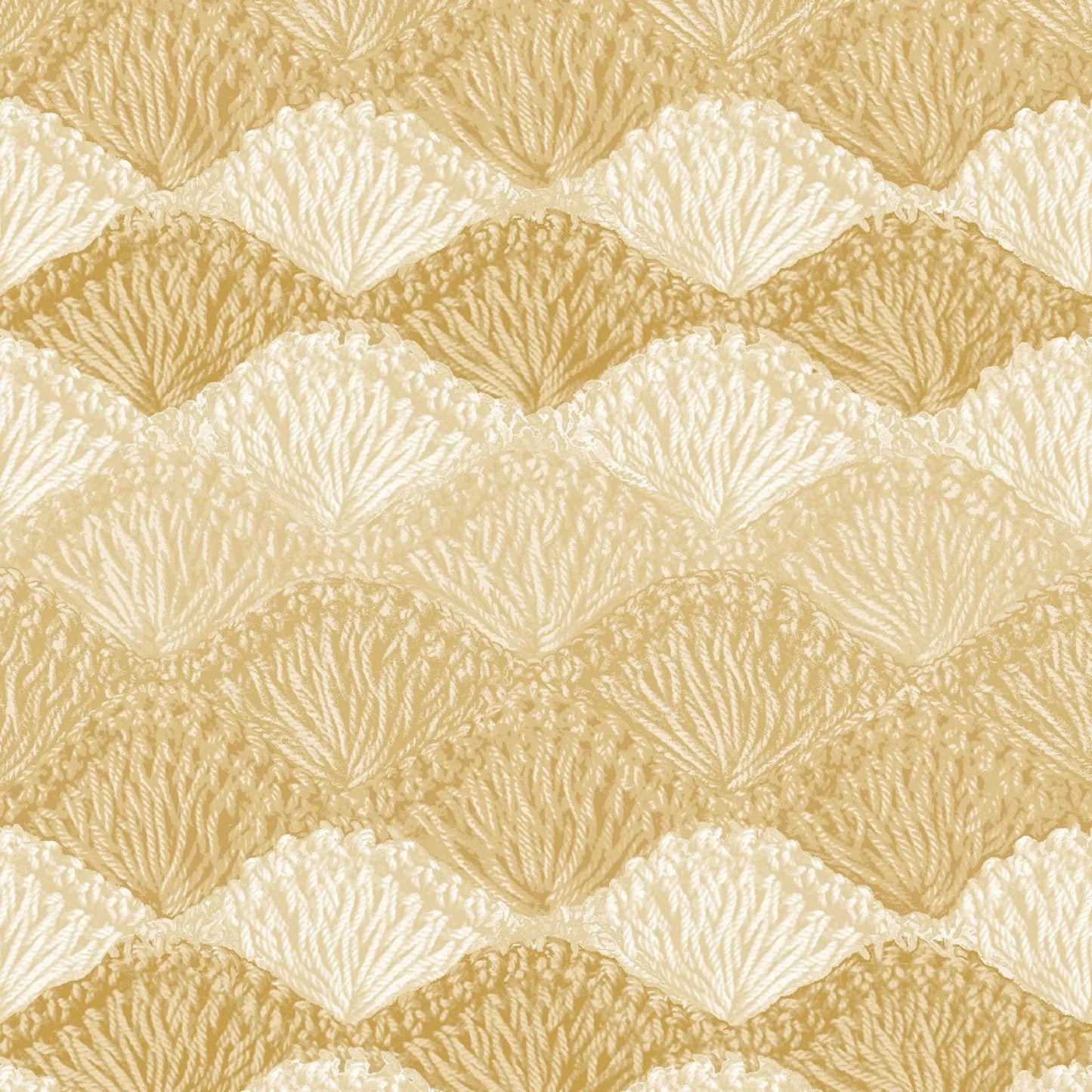 Natural Crochet Tan Shell Stitch Cotton Wideback Fabric Per Yard - Prismatic Fiber Arts