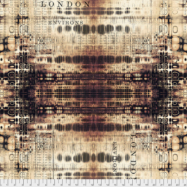 Neutral London Gridlock Abandoned 44"/45" Cotton Fabric Per Yard
