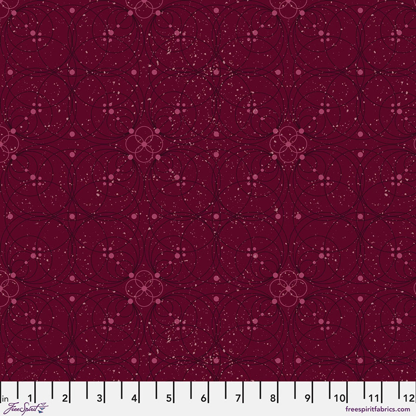 Enrapture by Giucy Giuce Flourish - Garnet Cotton 44"/45" Fabric Per Yard - Prismatic Fiber Arts