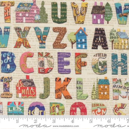 Paper Hamlet Paper Alphabet Cotton 44"/45" Fabric Per Yard - Prismatic Fiber Arts