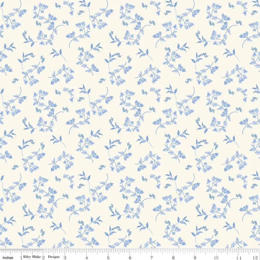 Penelope Stems Cream Cotton Wideback Fabric per yard - Prismatic Fiber Arts