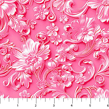 Pink Baroque Damask Good Together Cotton 44"/45" Fabric Per Yard - Prismatic Fiber Arts