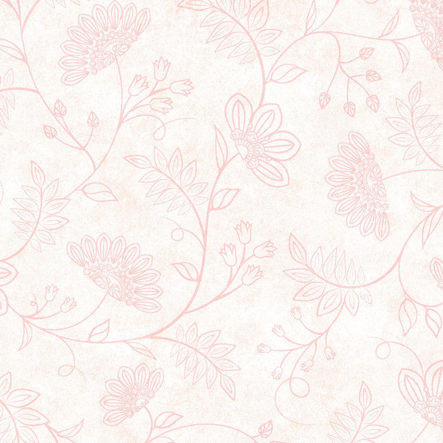 Pink Operetta Flowering Vines Cotton 43"/44" Fabric Per Yard - Prismatic Fiber Arts
