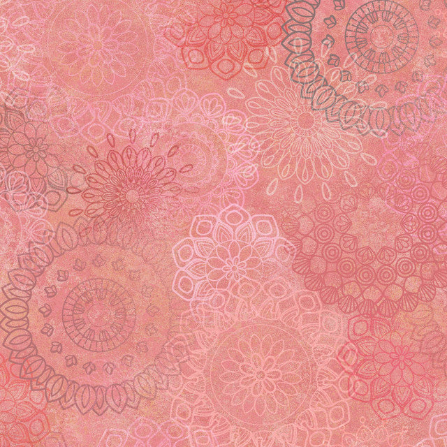 Pink Operetta Lace Flowers Cotton 43"/44" Fabric Per Yard