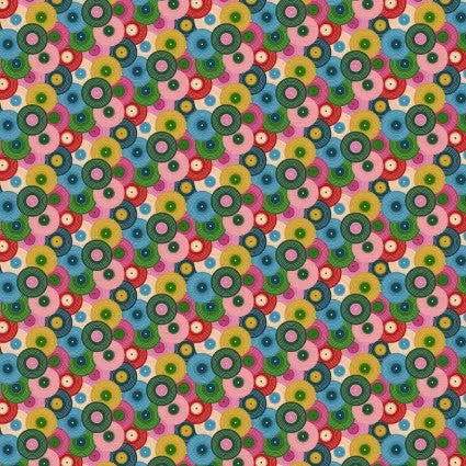 Press Play Record Overlap 43"/44" Fabric Per Yard - Prismatic Fiber Arts