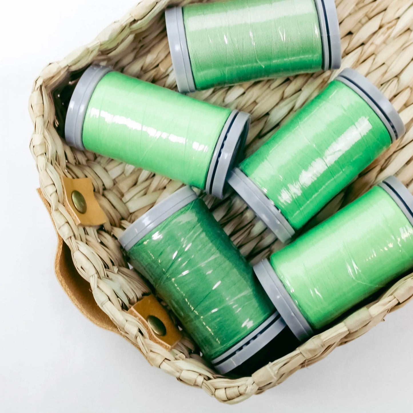 Quilters Select Thread - Tube of 5 colors 400M - LIMON GRASSHOPPER SPRING GRASS CHARTREUSE TURTLE GREEN - Prismatic Fiber Arts