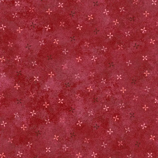 Red Operetta Pinwheel Petals Cotton 43"/44" Fabric Per Yard - Prismatic Fiber Arts