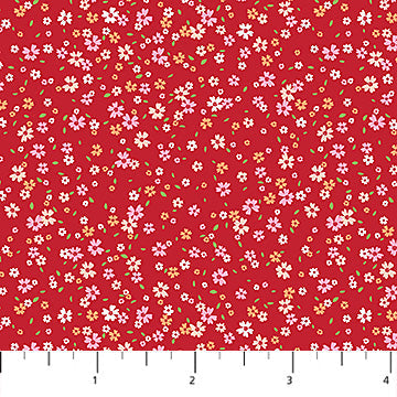 Red Petal Drift Pocket Posies Cotton 44"/45" Fabric Per Yard - Prismatic Fiber Arts