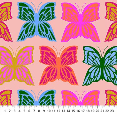 Runaway Butterfly Pink Backing No. 3 Cotton Wideback Fabric per Yard - Prismatic Fiber Arts