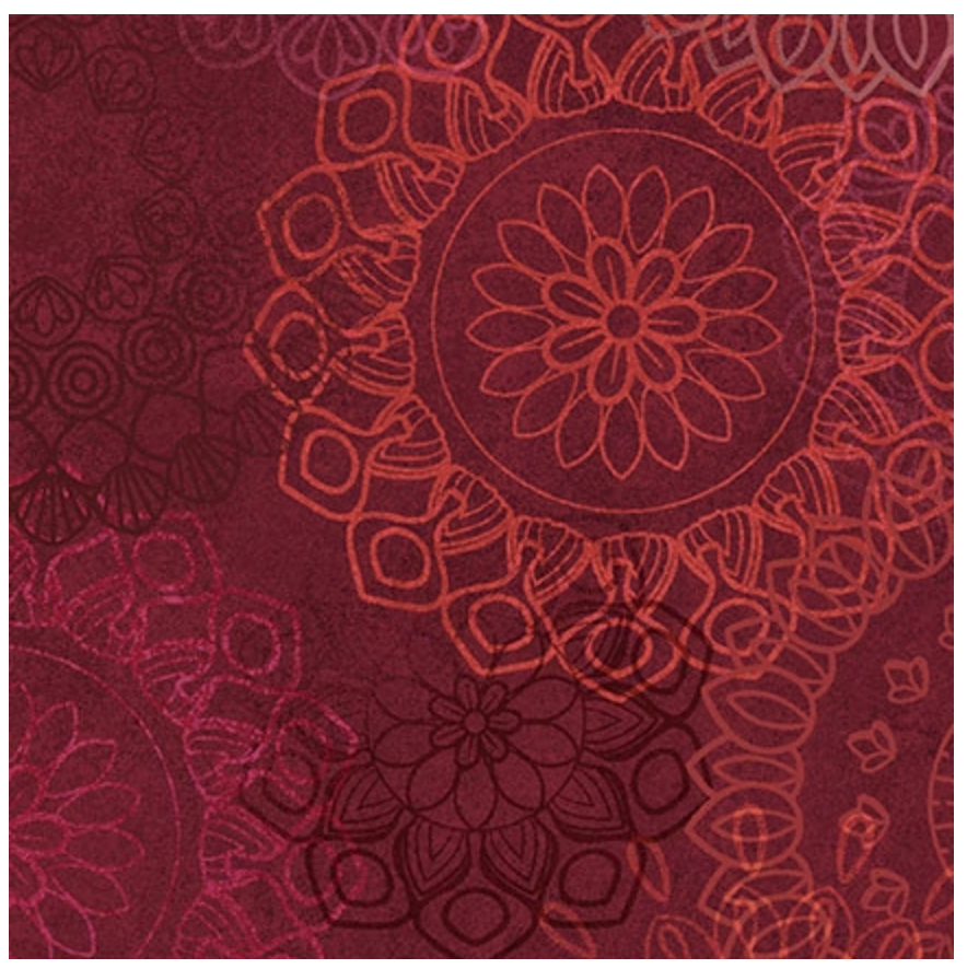 Maroon and Red Operetta Lace Flowers Cotton 108" Wideback Fabric per yard - Prismatic Fiber Arts