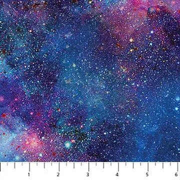 Space Odyssey Multi Blue Universe Cotton 44"/45" Fabric Per Yard - Prismatic Fiber Arts