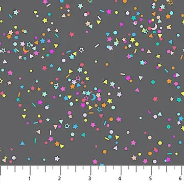 Sprinkles Gray Multi Dewfall Cotton 44"/45" Fabric Per Yard - Prismatic Fiber Arts
