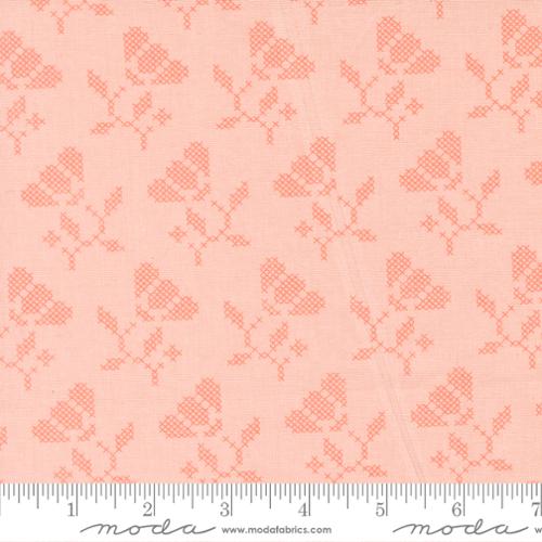 Sunbonnet Pink Blooming Stitches Cotton 44"/45" Fabric Per Yard - Prismatic Fiber Arts