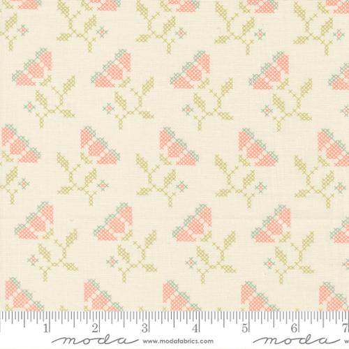 Sunbonnet Porcelain Blooming Stitches Cotton 44"/45" Fabric Per Yard - Prismatic Fiber Arts
