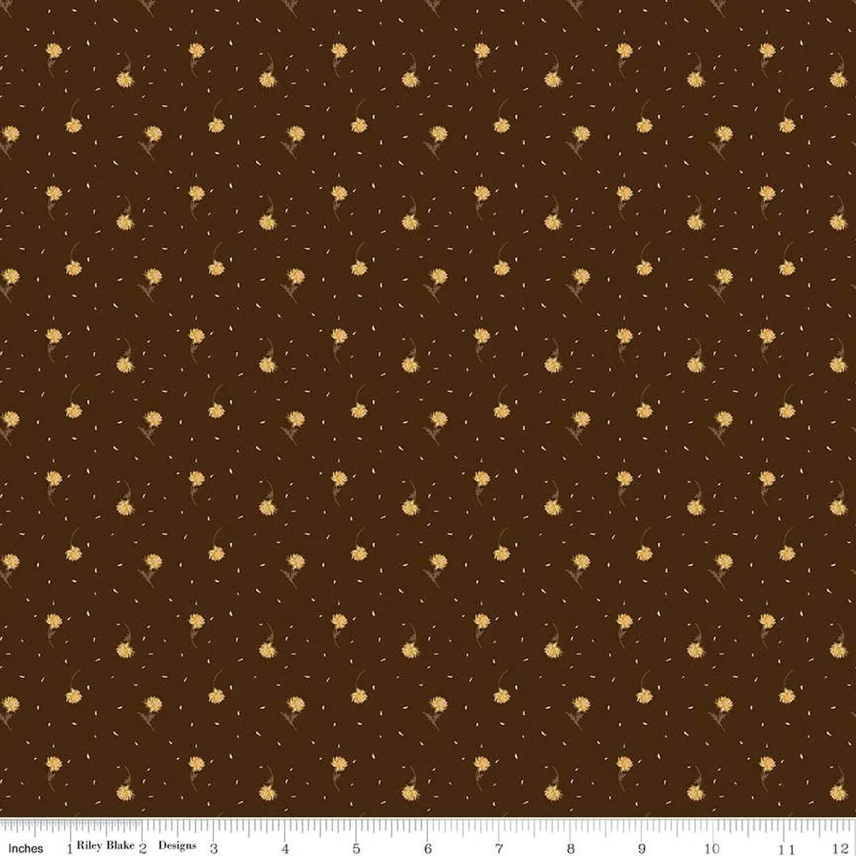 The Awe of Autumn Flower Toss Brown 43"/44" Fabric Per Yard - Prismatic Fiber Arts
