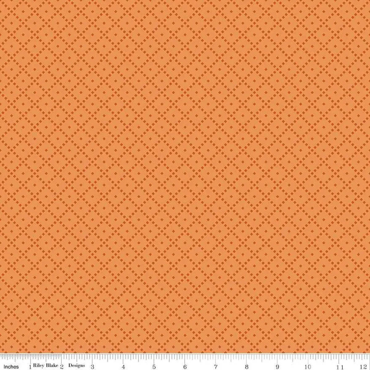 The Awe of Autumn Grid Creamsicle 43"/44" Fabric Per Yard - Prismatic Fiber Arts