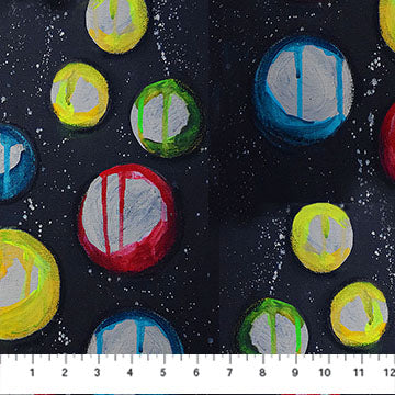 Transcendence Black Painted Color Dots Cotton 44"/45" Fabric Per Yard - Prismatic Fiber Arts