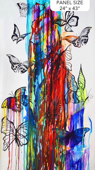 Transcendence Multi Butterflies Painting 24" x 43" Panel - Prismatic Fiber Arts