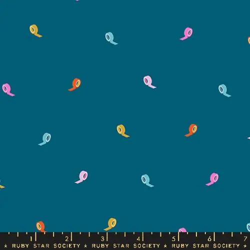 Washi Plus Teal Roll With It 43"/44" Fabric Per Yard - Prismatic Fiber Arts