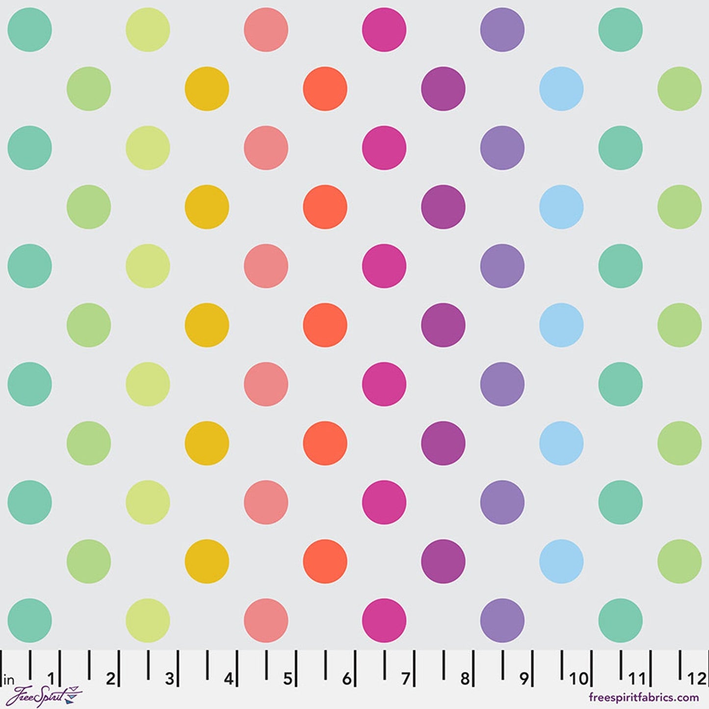 Whisper Disco Poms True Colors 43/44" Cotton Fabric Per Yard - Prismatic Fiber Arts