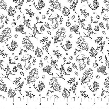 White/Black 28531-10 Nature's Sketchbook Cotton 44"/45" Fabric Per Yard - Prismatic Fiber Arts