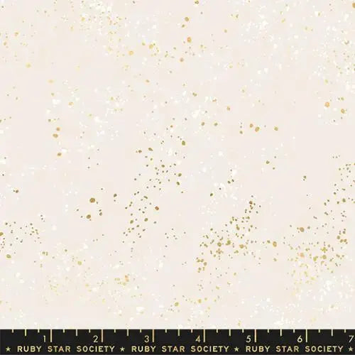 White Gold Speckled Metallic Cotton Wideback Fabric per yard - Prismatic Fiber Arts