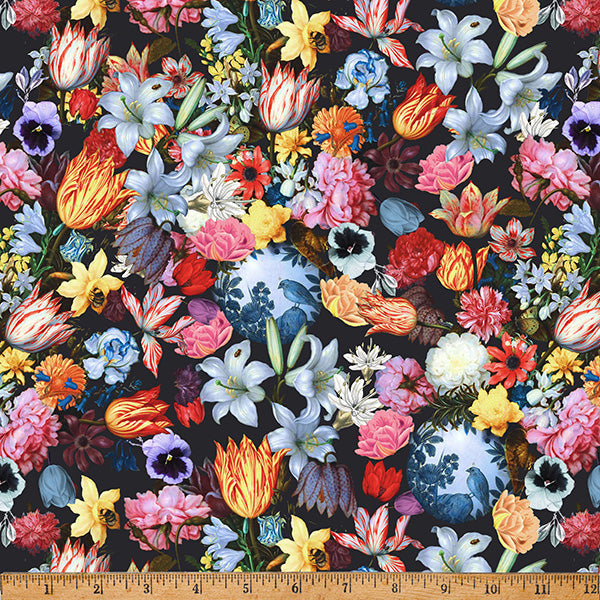 Onyx Floral Paris Luck 43"/44" Fabric Per Yard - Prismatic Fiber Arts