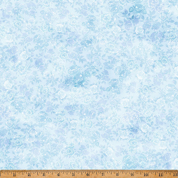 Sky Blue Floral Soiree 43"/44" Fabric Per Yard - Prismatic Fiber Arts
