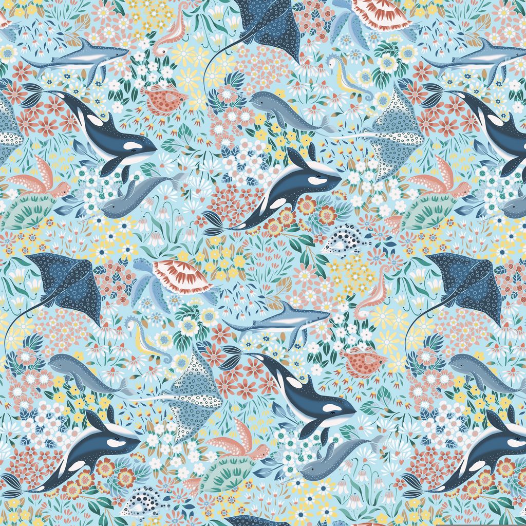 Vitamin Sea Pool Cotton Wideback Fabric Per Yard - Prismatic Fiber Arts