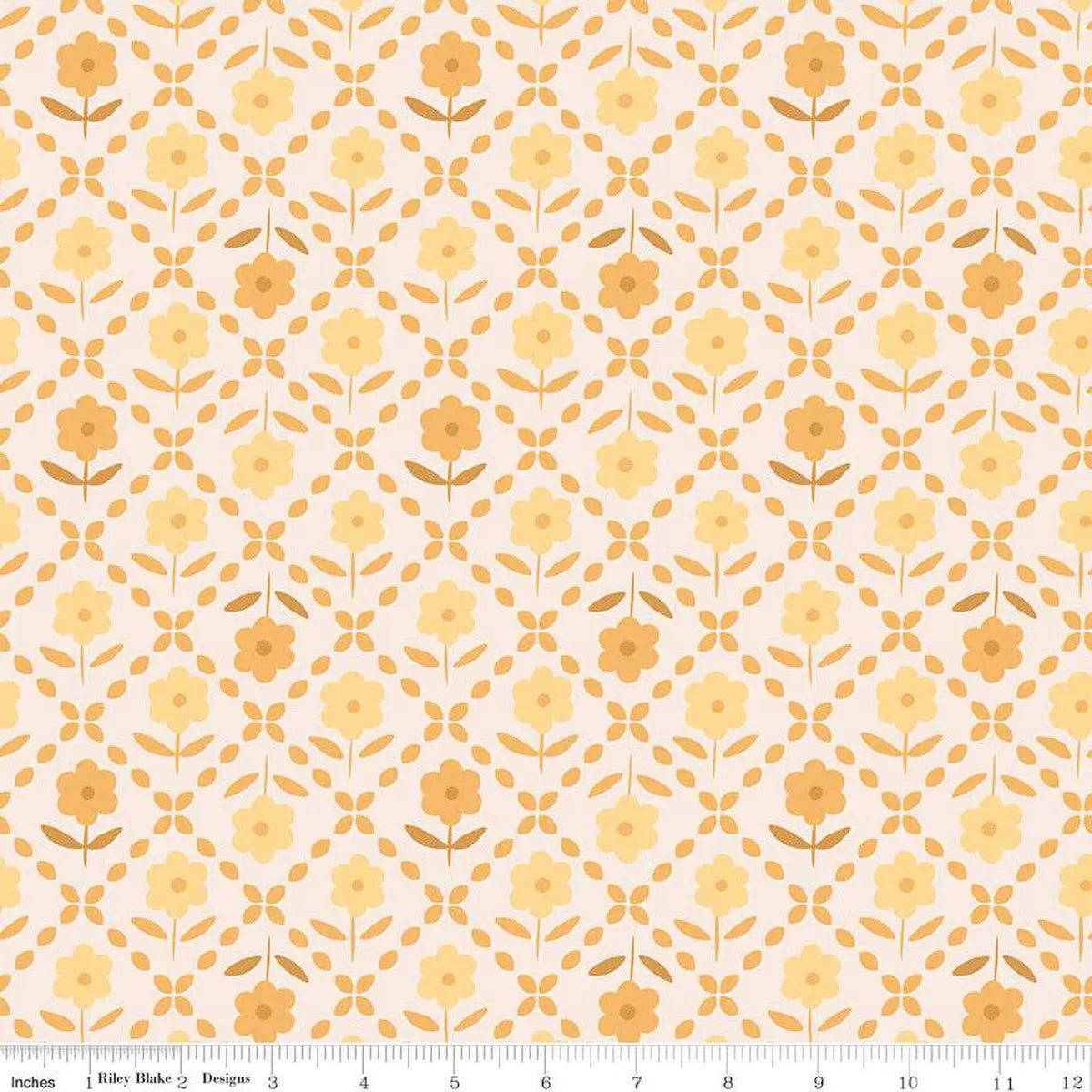 Yellow Bee Plaids Zinnias Marigold Wideback Fabric per yard - Prismatic Fiber Arts