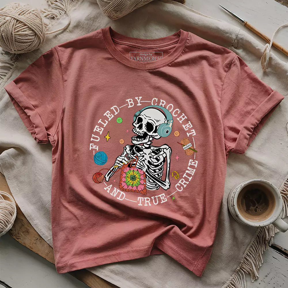 Crochet & True Crime T-shirt - Prismatic Fiber Arts