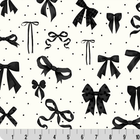 Digital Cuddle Black Bowtique 58"/60" Fabric per yard