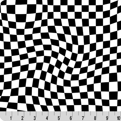 Digital Cuddle Black Checkmate 58"/60" Fabric per yard