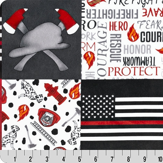 Digital Cuddle Scarlet Firefighter 58"/60" Fabric per yard