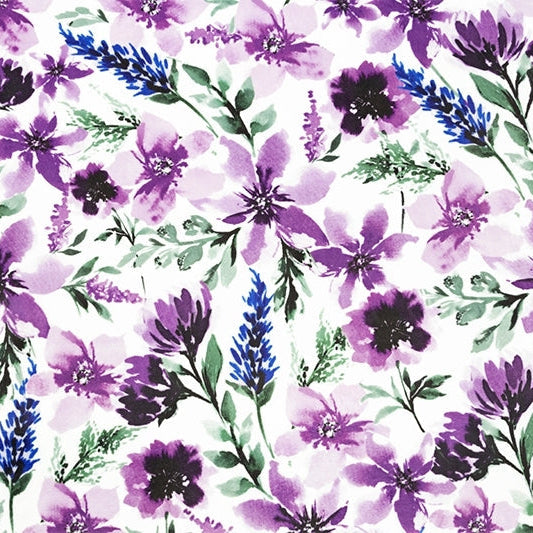 Digital Cuddle Wisteria Spring Flowers 58"/60" Fabric per yard