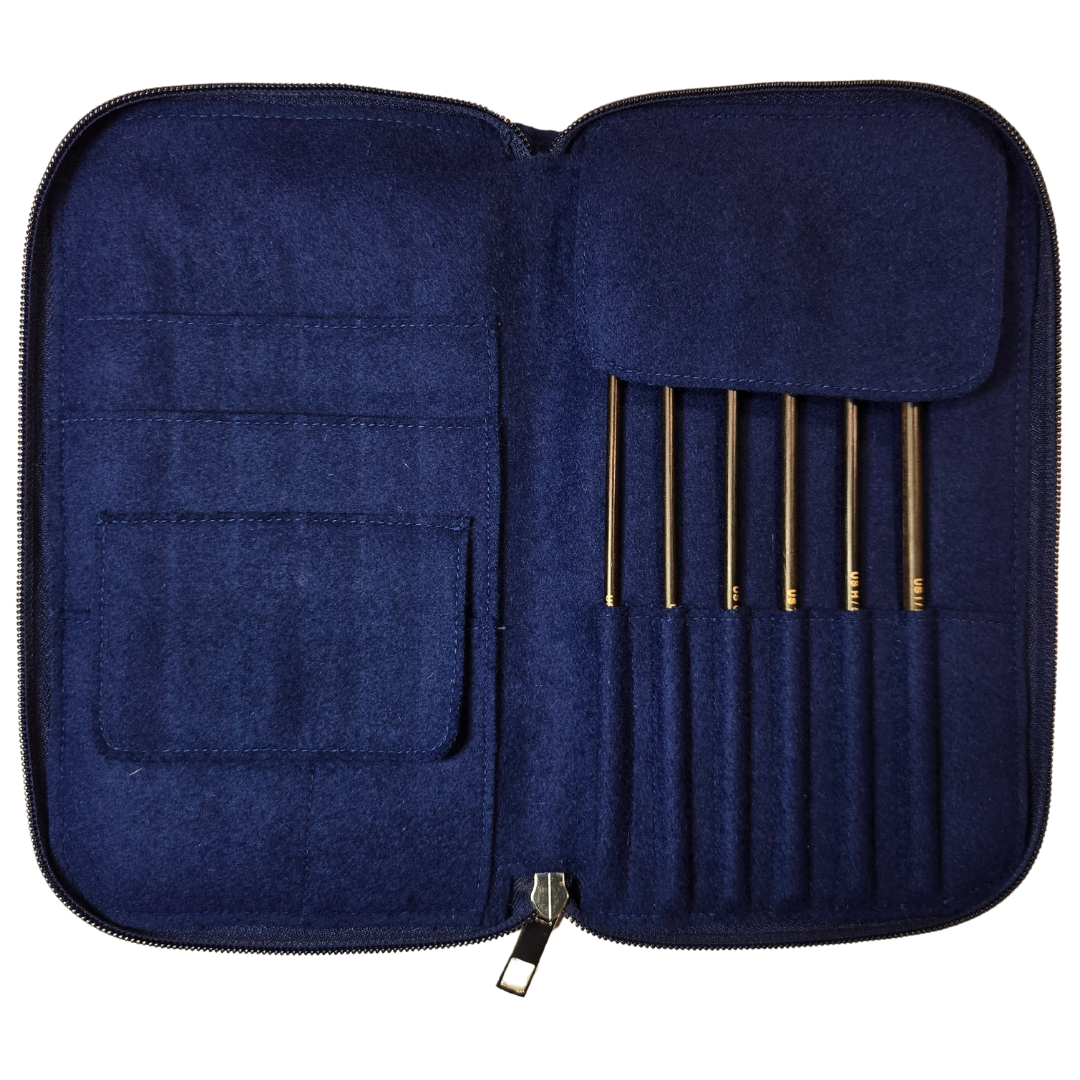 Infinity | Crochet Hook Set | Ebony | Sizes E, F, G, 7, H, I | w/custom case - Prismatic Fiber Arts