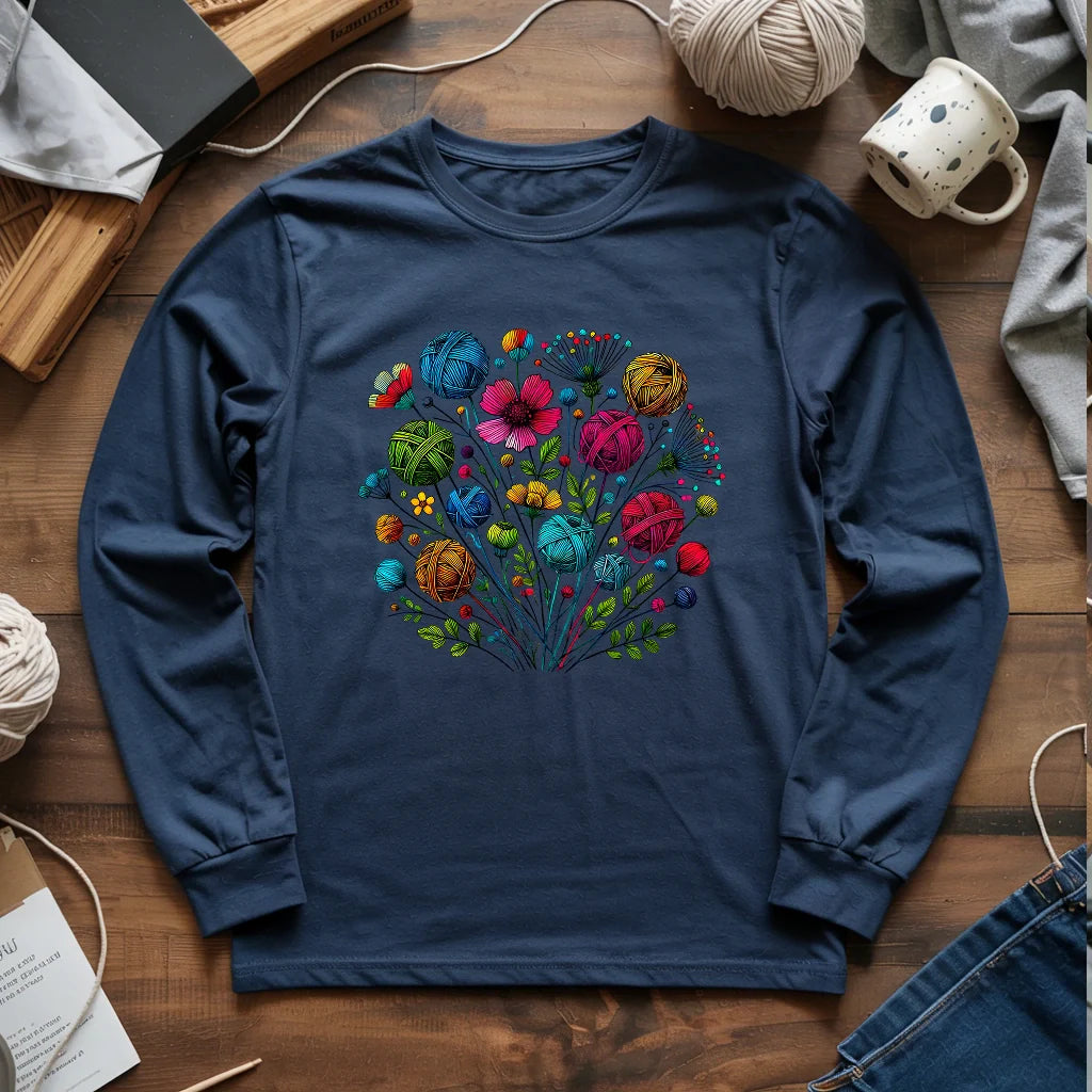 Blooming Yarn Long Sleeve T-shirt - Prismatic Fiber Arts