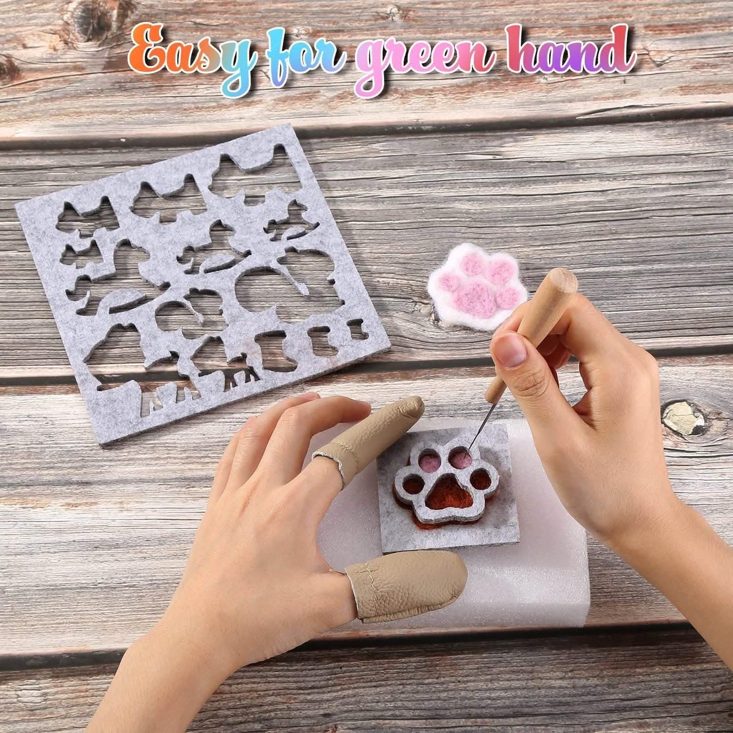 Needle Felting Kit with 24 Colors Wool - Prismatic Fiber Arts