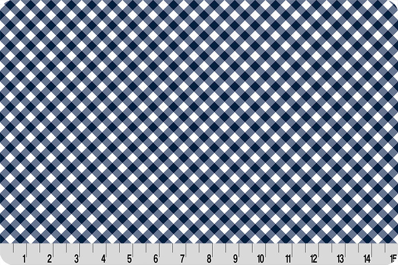 Barely Basics Gingham Quilting Cuddle Navy Fabric Per Yard - Prismatic Fiber Arts