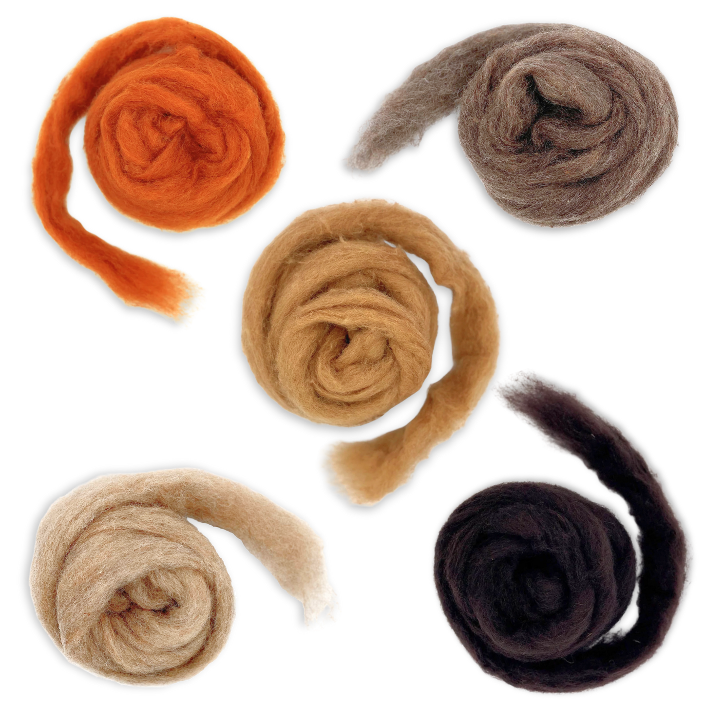 Autumn Harvest Carded Corriedale Wool Sliver Variety Pack - Prismatic Fiber Arts