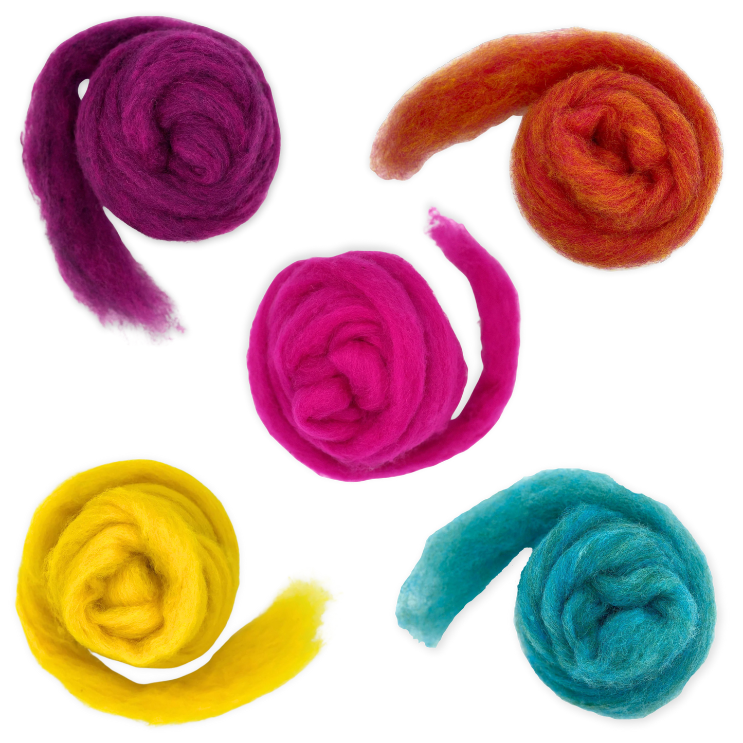 Retro Pop Carded Corriedale Wool Sliver Variety Pack - Prismatic Fiber Arts