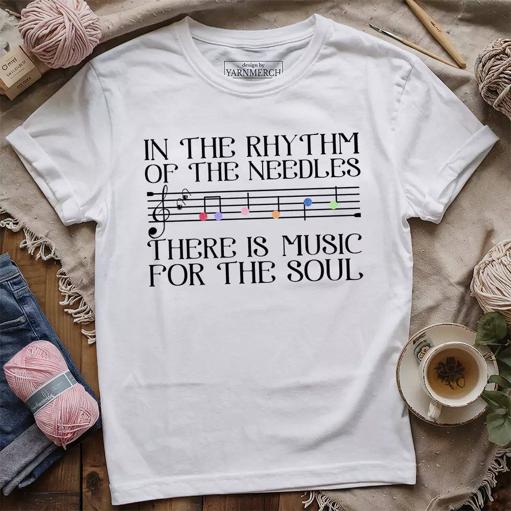Rhythm of the Needles T-shirt - Prismatic Fiber Arts