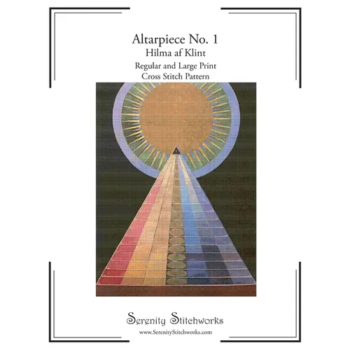 Altarpiece No. 1 Cross Stitch Pattern - Hilma af Klint: Regular and Large Print Chart