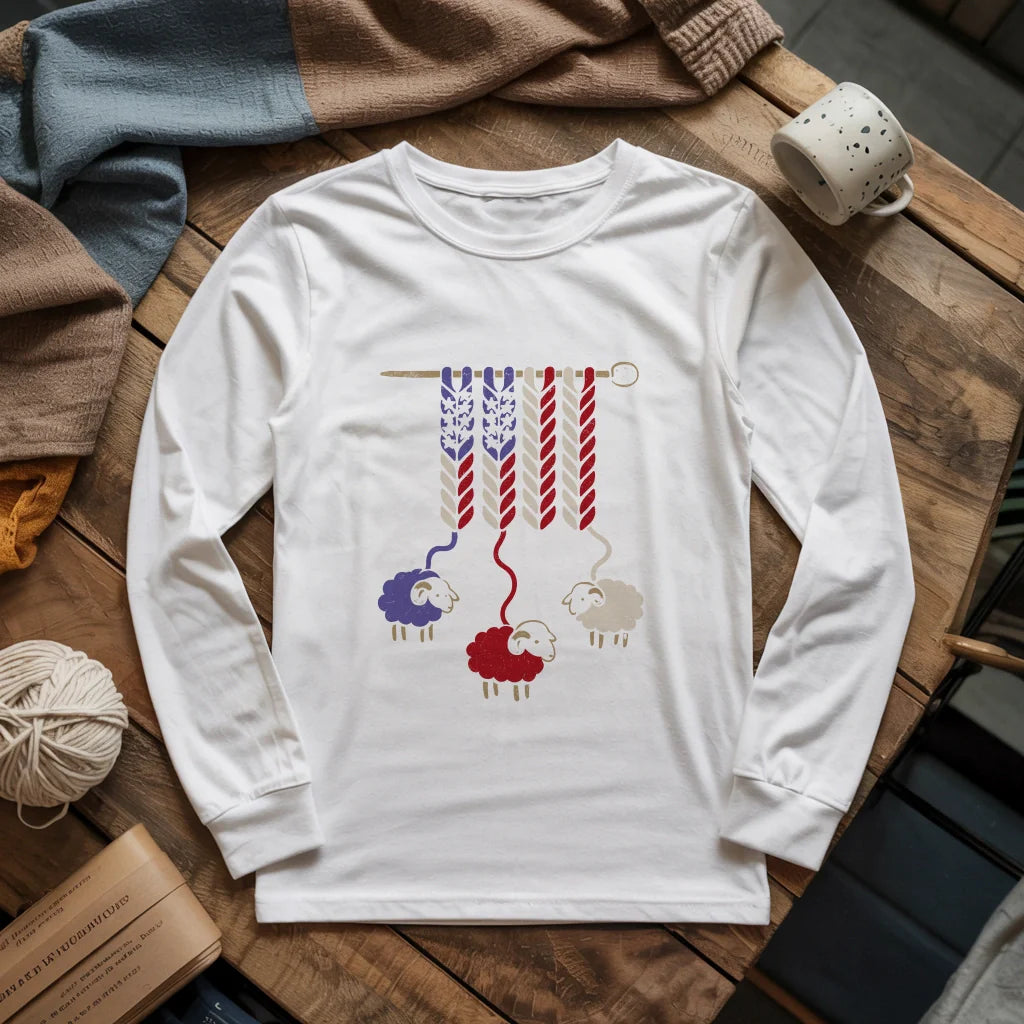 America Wool Long Sleeve T-shirt - Prismatic Fiber Arts