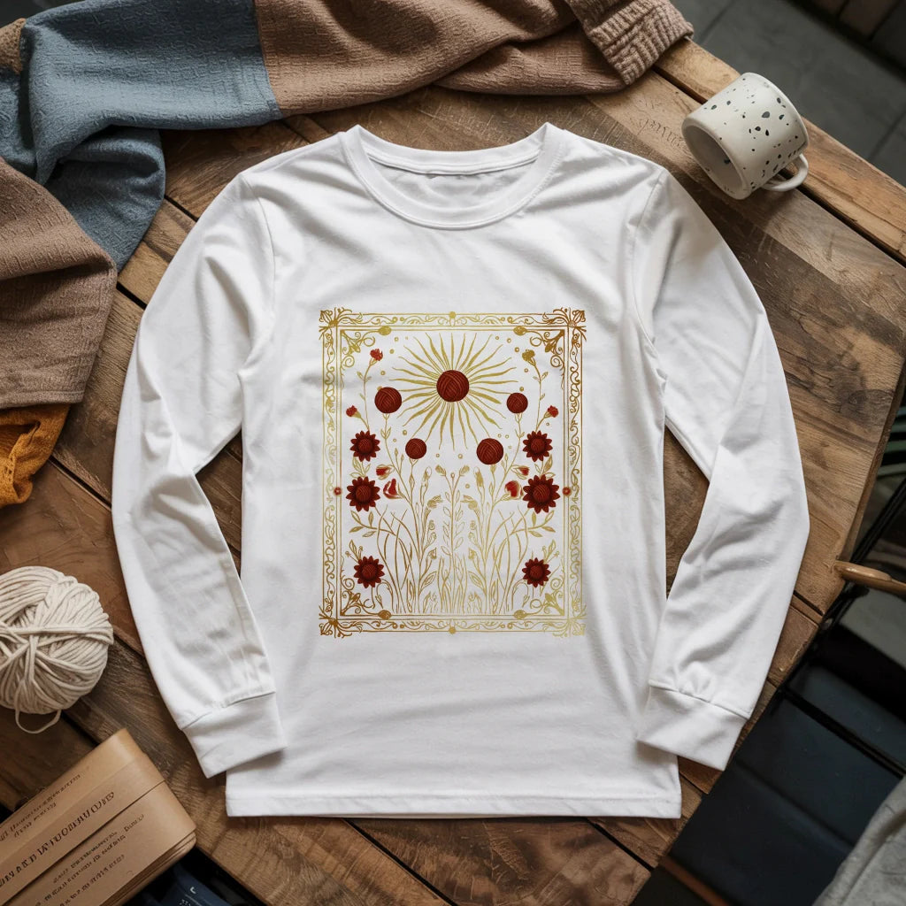 Energy Of Yarn Long Sleeve T-shirt - Prismatic Fiber Arts